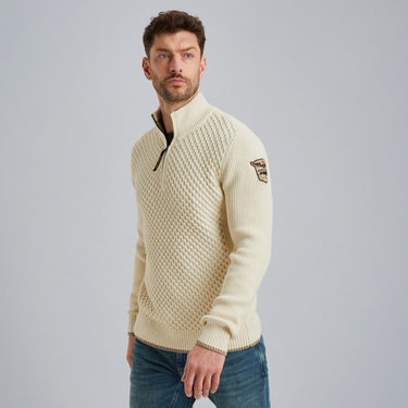 PKW2509324 7013 | Pullover mit halbem Reißverschluss